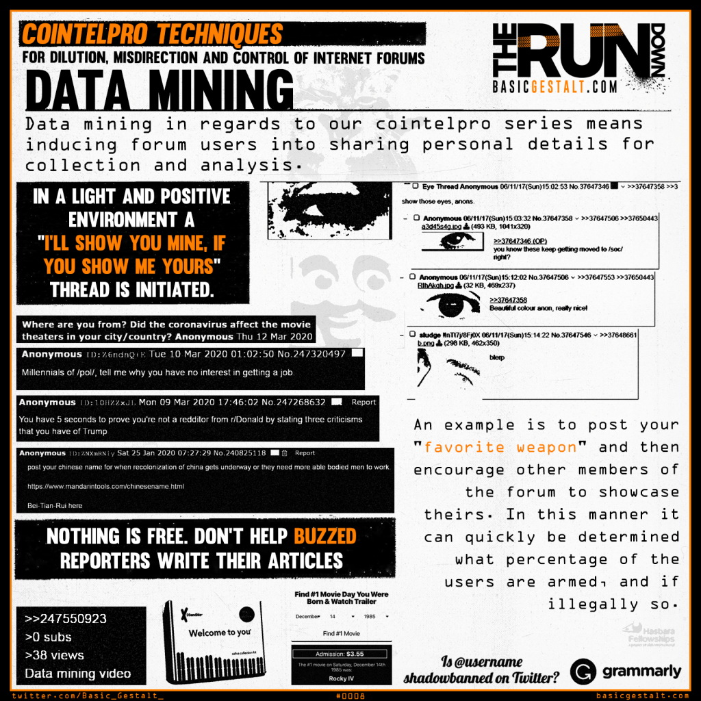 COINTELPRO TECHNIQUES PT.IV – Data Mining